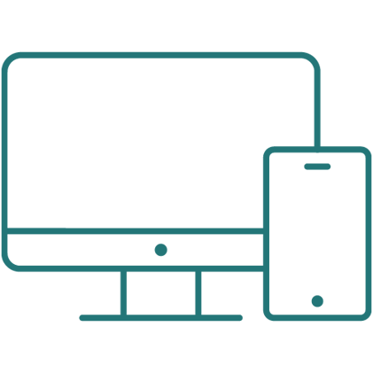 Icons of a computer and a smartphone 
