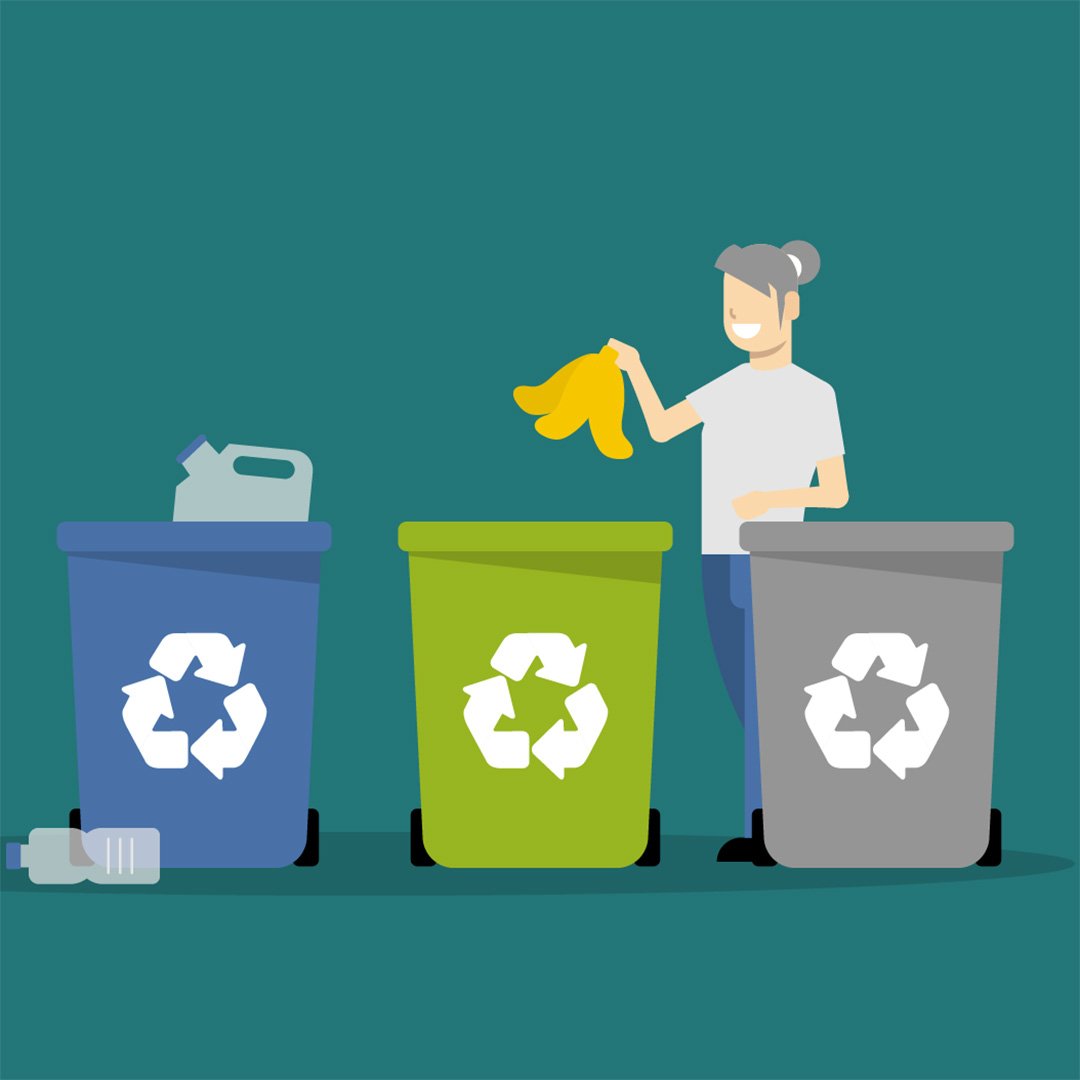 recycling trend cleaning staff sorting the garbage