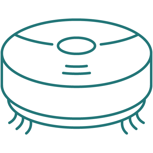 En tegning af en robotstøvsuger
